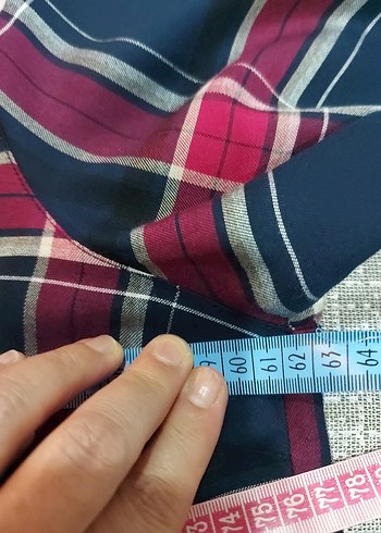 Bordo Ekoseli Uzun Kollu Rahat Kadın Gömlek - Görsel 4