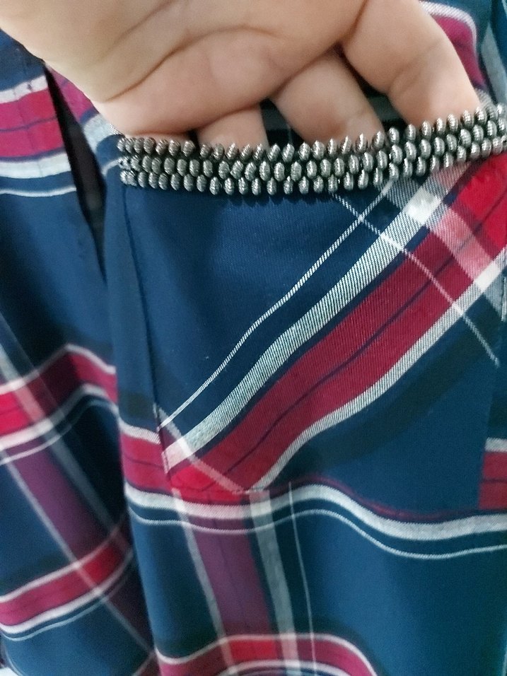 Bordo Ekoseli Uzun Kollu Rahat Kadın Gömlek - Görsel 3