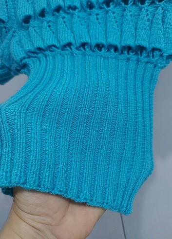 24-36 Ay Beden mavi Renk KIZ ÇOCUK EL ÖRGÜSÜ BLUZ
