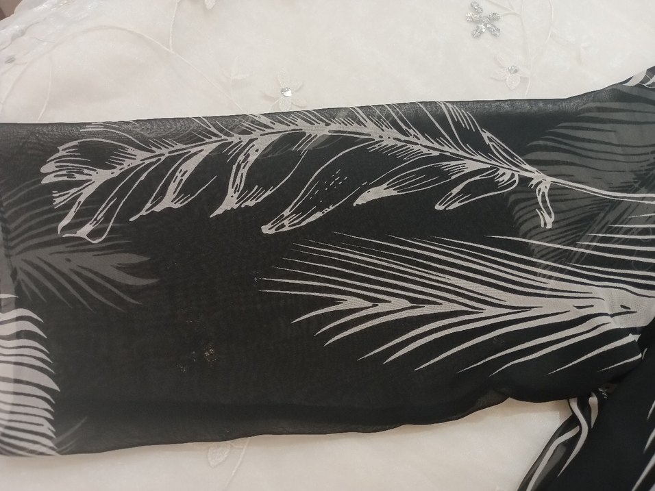 Bohem Siyah Desenli Uzun Kollu Elbise - Görsel 4