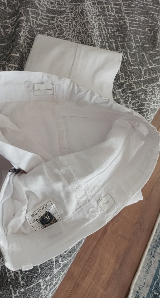 Beyaz Keten çocuk pantolon - Görsel 4