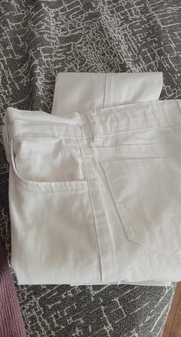Beyaz Keten çocuk pantolon - Görsel 2