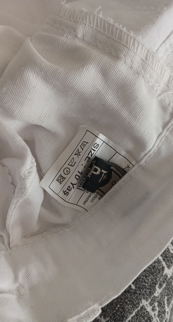 Beyaz Keten çocuk pantolon - Görsel 3