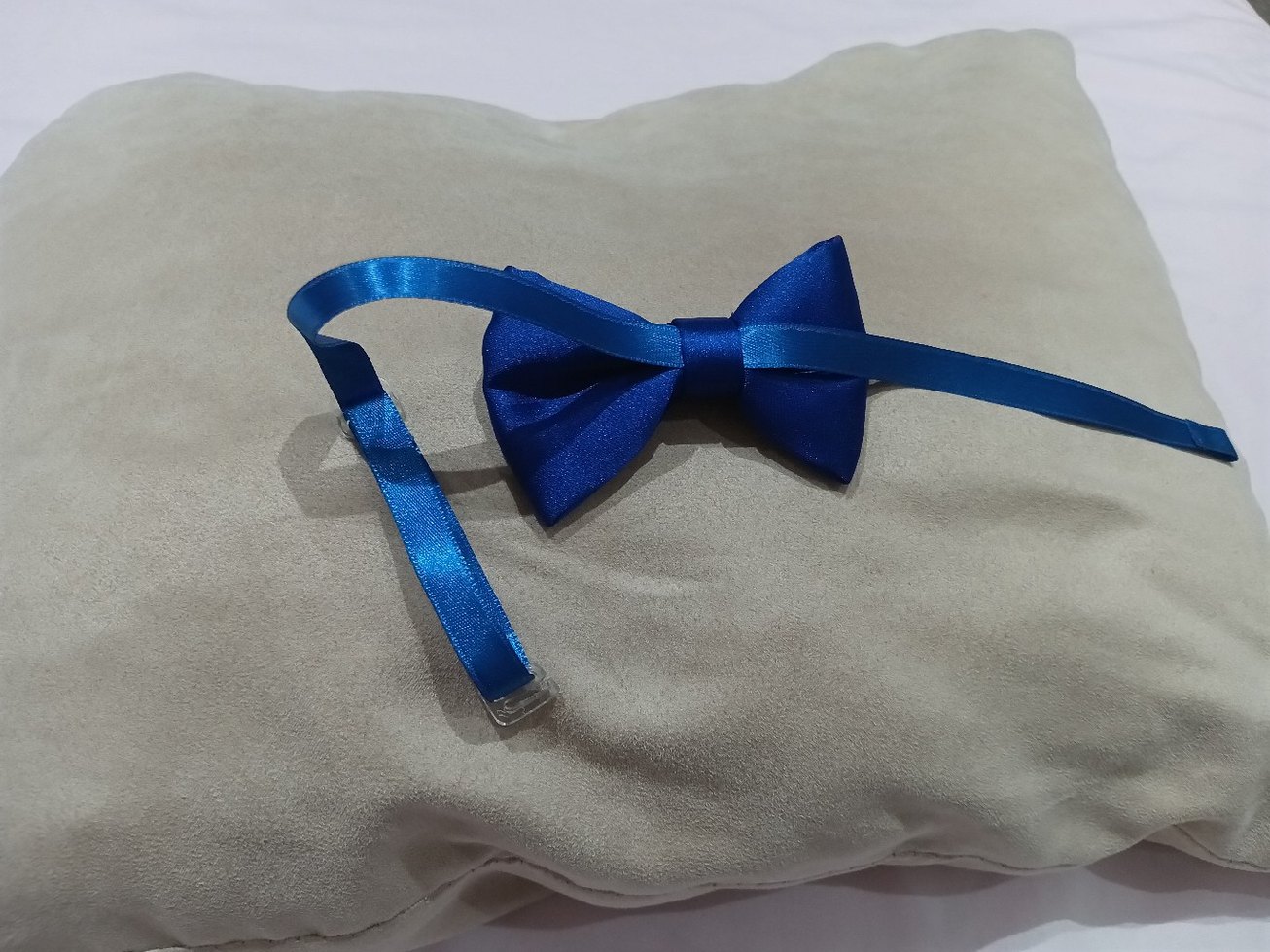 Mavi Saten Çocuk Papyon - Görsel 2