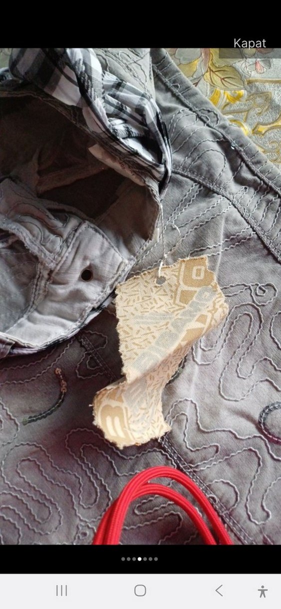 Nakışlı, Kemerli Gri Midi boy kot etek - Görsel 4