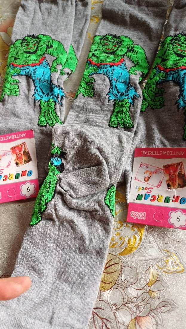 Gri Baskılı Erkek Çocuk Çorabı.3 adet fiyatı - Görsel 3