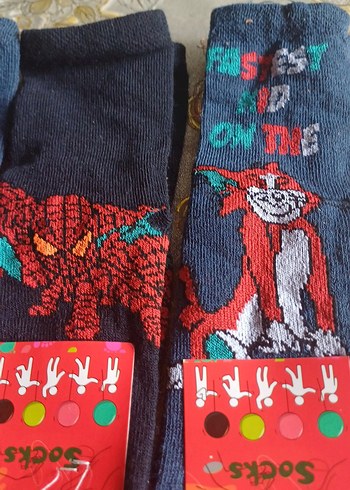 Erkek Çocuk Renkli Baskılı Çorap - Görsel 2