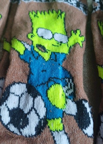 Kız Çocuk Renkli Baskılı Pamuklu Çorap - Görsel 2