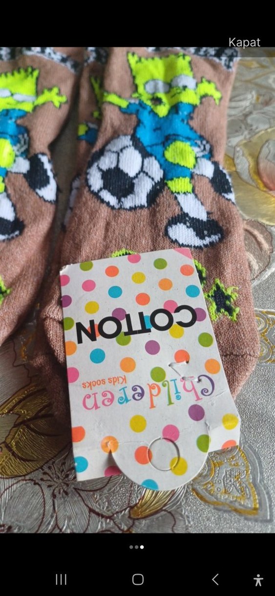 Kız Çocuk Renkli Baskılı Pamuklu Çorap - Görsel 3