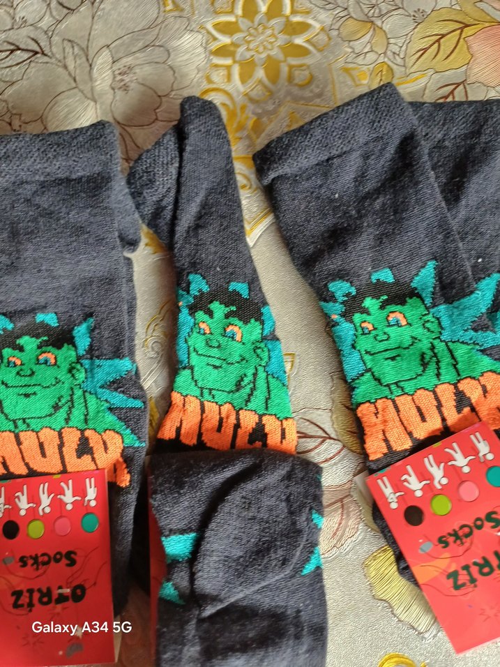 Renkli Baskılı Erkek Çorabı Hulk Desenli - Görsel 4