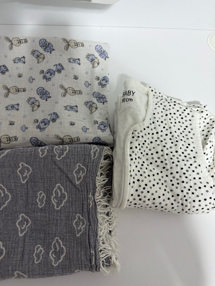 Gri çift katlı müslinBebek Battaniyesi - Görsel 2