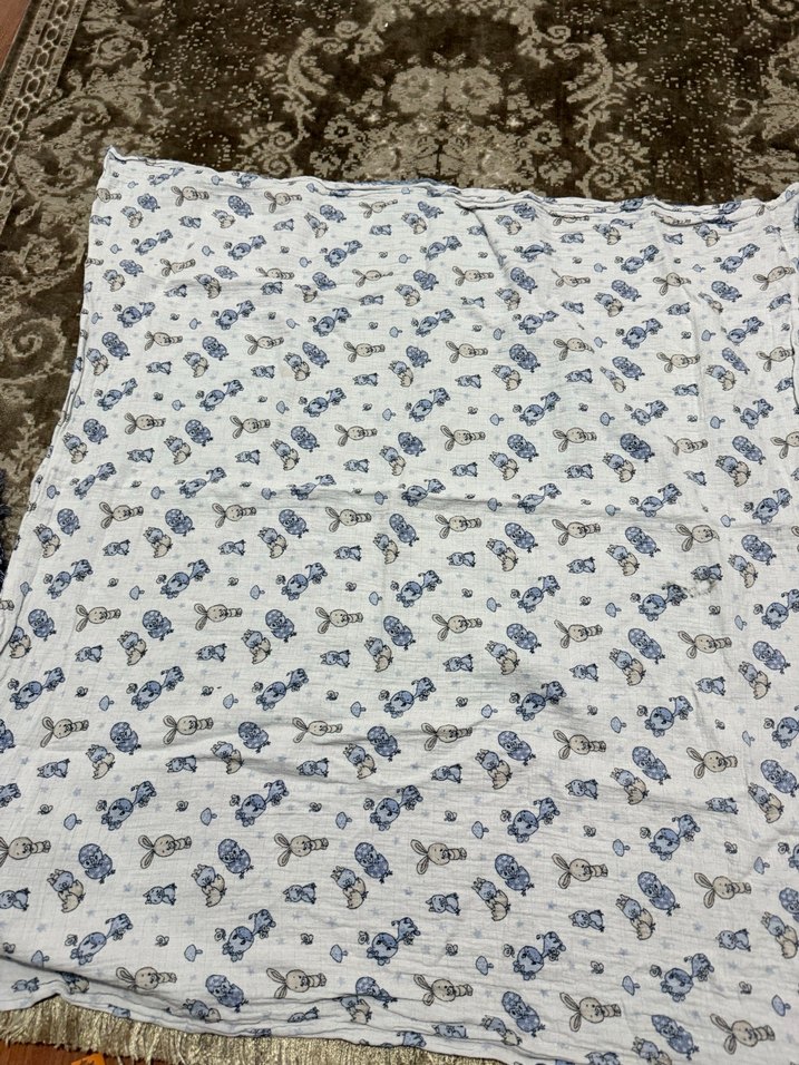 Gri çift katlı müslinBebek Battaniyesi - Görsel 5