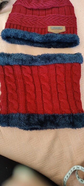 5-8 Yaş, 22 cm Beden bordo Renk Çocuk bere boyunluk takım 