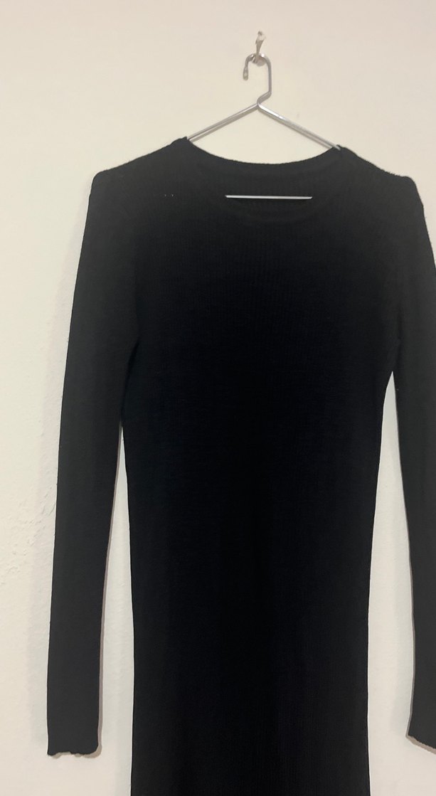 Siyah Uzun Kollu Kadın Elbise - Görsel 2