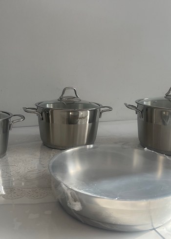 Gri Paslanmaz Çelik Tencere Seti - Görsel 2