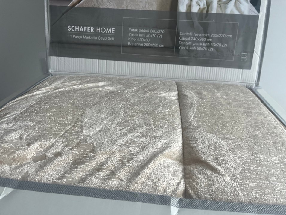 Bej Desenli schafer Ceyiz Yatak Seti - Görsel 2