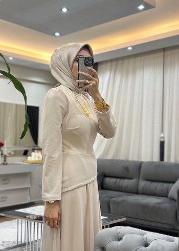 40 Beden camel Renk TESETTÜR ABİYE