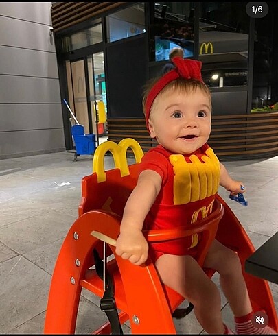 3-6 Ay Beden Bebek Patates Kızartması Kostümü