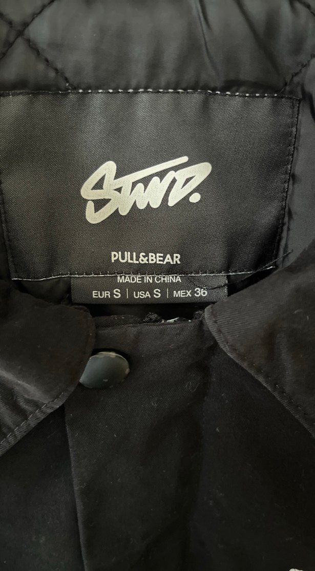 PUll AND BEAR Uzun Kollu Mavi Baskılı Erkek Kayak Ceketi - Görsel 4