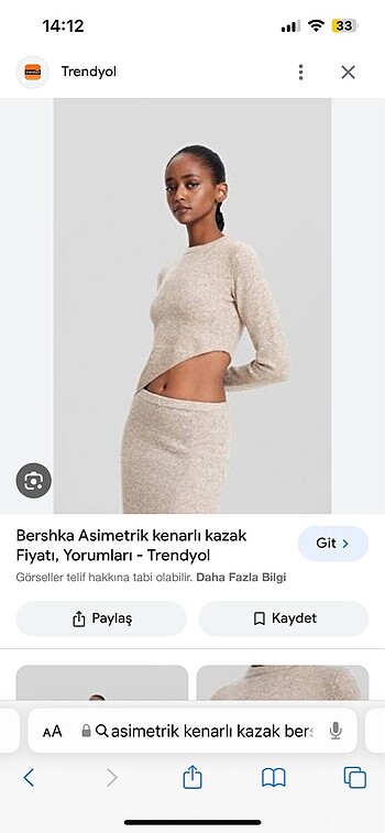 s Beden camel Renk Bershka asimetrik kazak