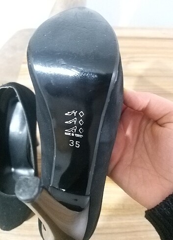 Siyah süet yüksek platform topuklu ayakkabı - Görsel 6