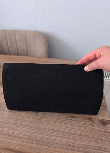 Siyah süet pörtföy çanta - Görsel 2