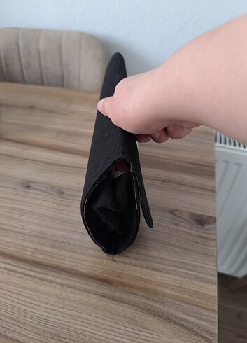 Siyah süet pörtföy çanta - Görsel 4