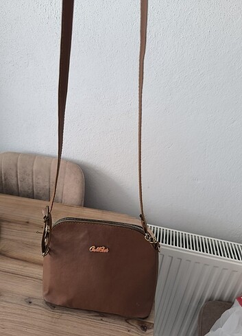 Kahverengi deri çapraz çanta - Görsel 2