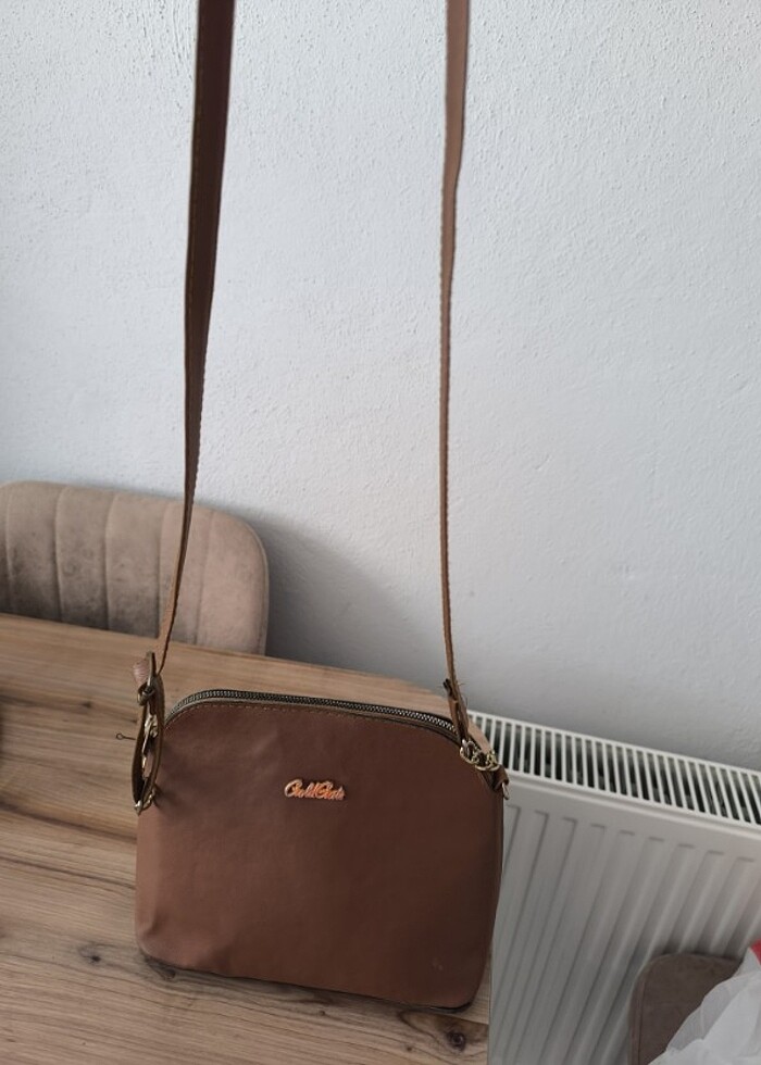Kahverengi deri çapraz çanta - Görsel 2