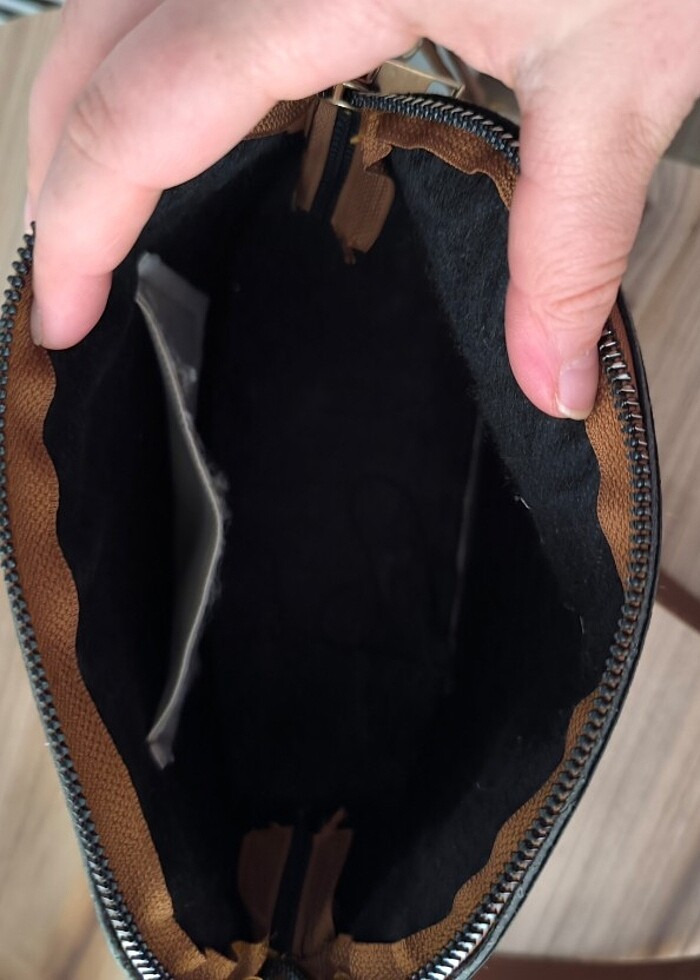 Kahverengi deri çapraz çanta - Görsel 5