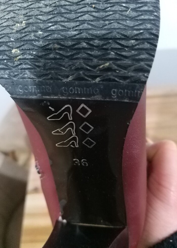 Bordo deri topuklu bot  - Görsel 5