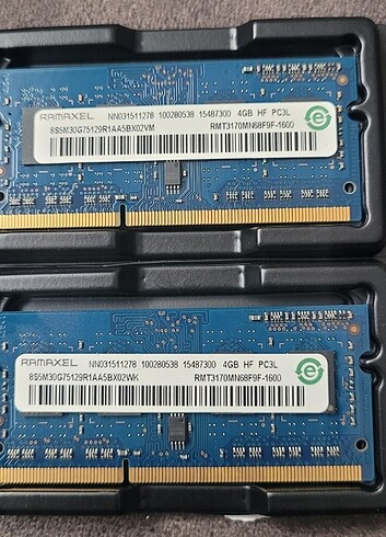 RAMAXEL 4GB +4GB 1.35V DDR3 1600MHZ DUAL RAM