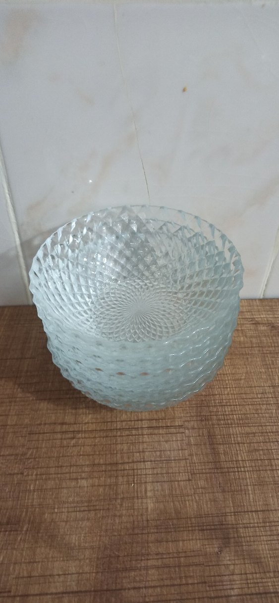 Şeffaf Desenli Cam kase 6 lı - Görsel 4