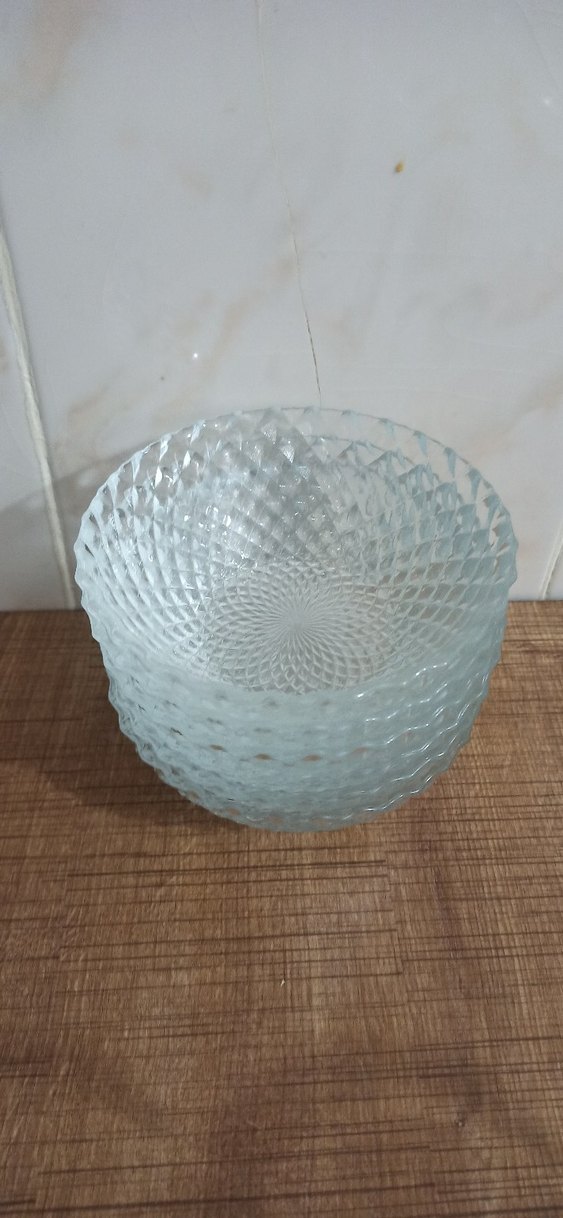 Şeffaf Desenli Cam kase 6 lı - Görsel 3