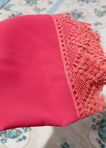 Dantel Kenarlı Pembe namaz örtüsü - Görsel 2