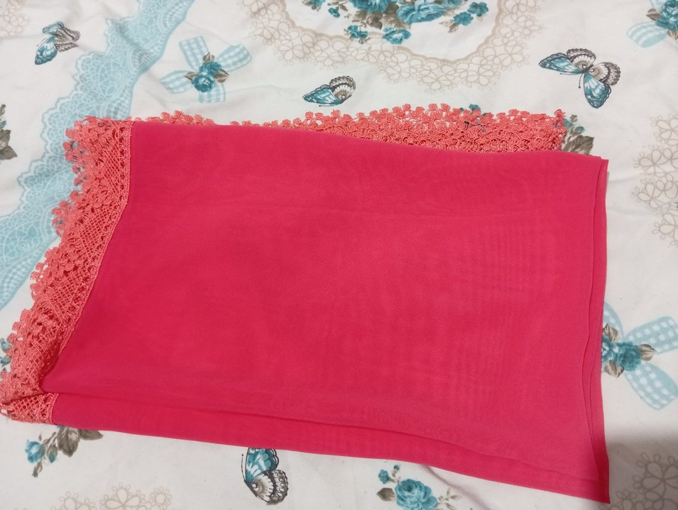 Dantel Kenarlı Pembe namaz örtüsü - Görsel 5