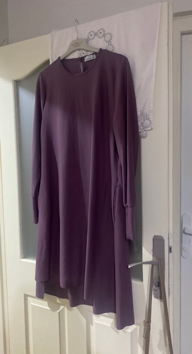 Uzun Kollu Mor Salaş Tunik - Görsel 2