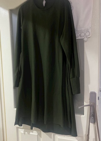 Uzun Kollu, Salaş Kesim Yeşil Tunik - Görsel 2