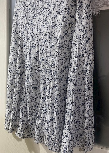 Bohem Gri-Beyaz Pliseli Uzun Etek - Görsel 2