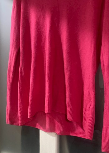 Pembe V Yakalı Kadın Triko - Görsel 2