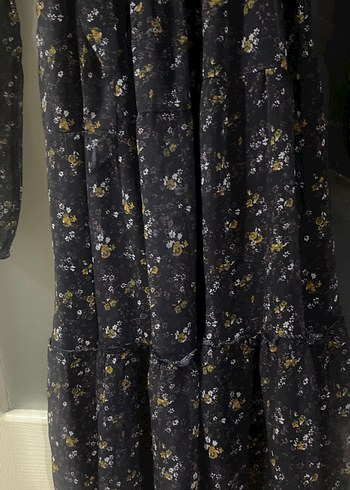 Uzun Kol, V Yakalı Mavi Bohem Elbise - Görsel 4