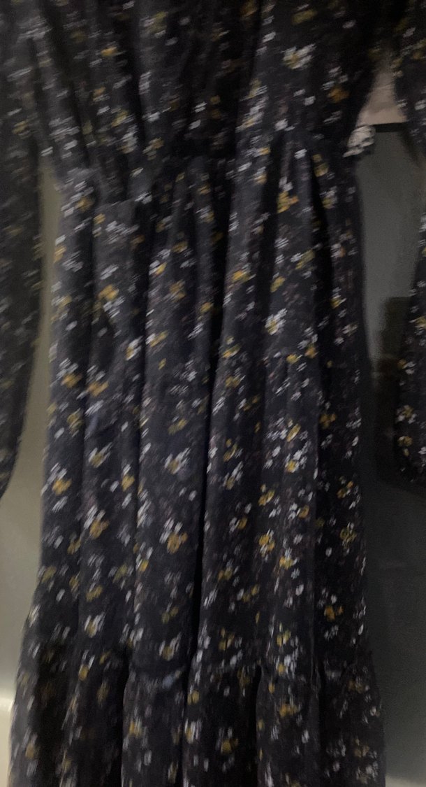 Uzun Kol, V Yakalı Mavi Bohem Elbise - Görsel 3