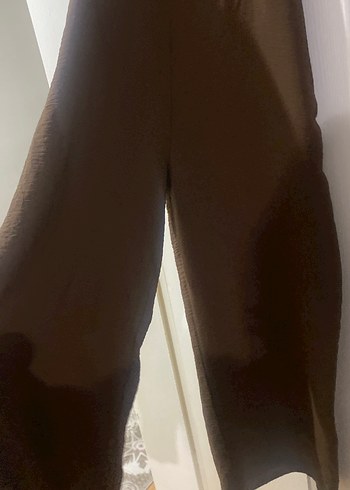 Kahverengi Uzun Keten Tulum - Görsel 3