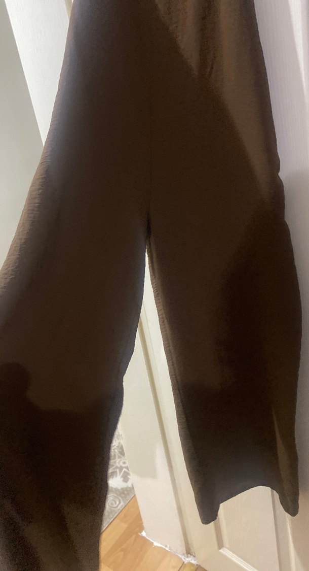 Kahverengi Uzun Keten Tulum - Görsel 3