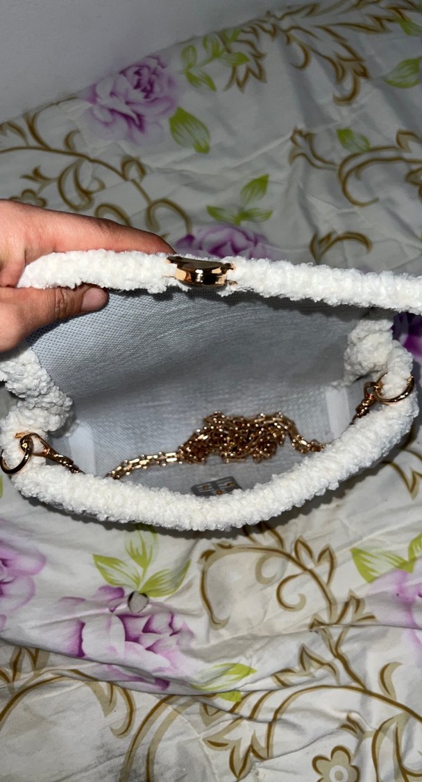 Örgü Beyaz Kadın Çanta - Görsel 4