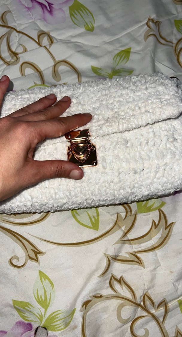 Örgü Beyaz Kadın Çanta - Görsel 5