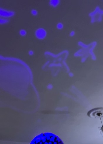 Fonksiyonlu Şarjlı ve pilli projektör gece lambası - Görsel 4