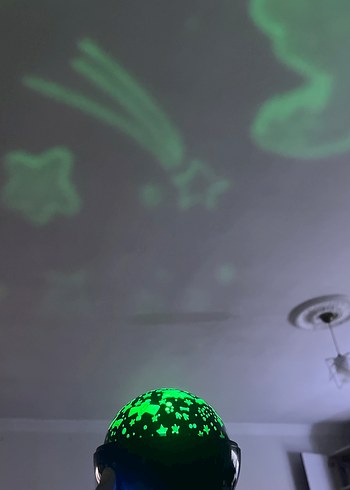 Fonksiyonlu Şarjlı ve pilli projektör gece lambası - Görsel 5