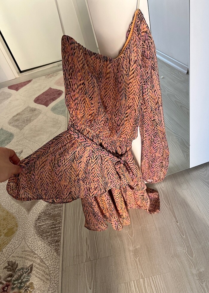 Tek omuz elbise - Görsel 2