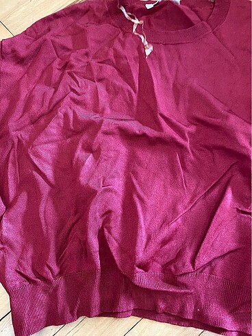 m Beden bordo Renk Koton Bordo İnce Triko